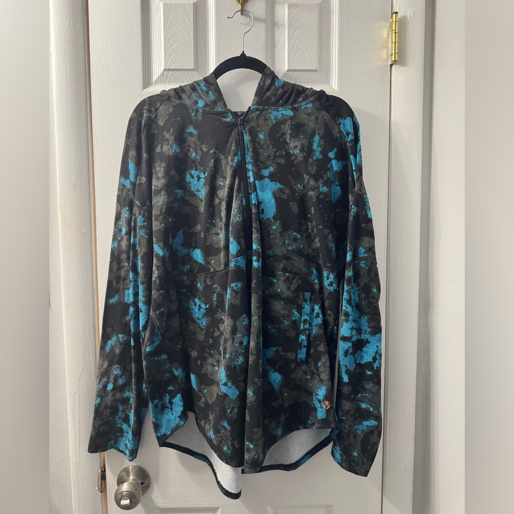 Black and Blue Patterned Hoodie